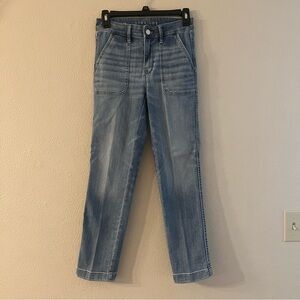 White House Black Market Women's Straight Leg Crop Jeans - Light Blue - Size 00